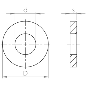 Flat washers for tightening DIN 7349 HV 300